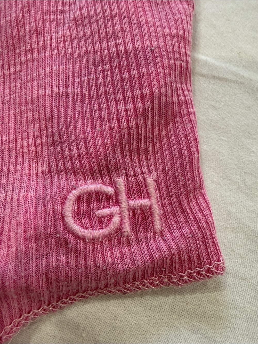 Gilly Hicks Hot Pink Ribbed Racerback Crop Tank - Picture 3 of 4